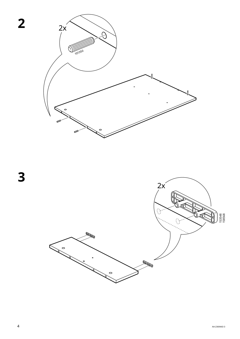 Assembly instructions for IKEA Holmerud coffee table oak effect | Page 4 - IKEA HOLMERUD coffee table 905.407.06