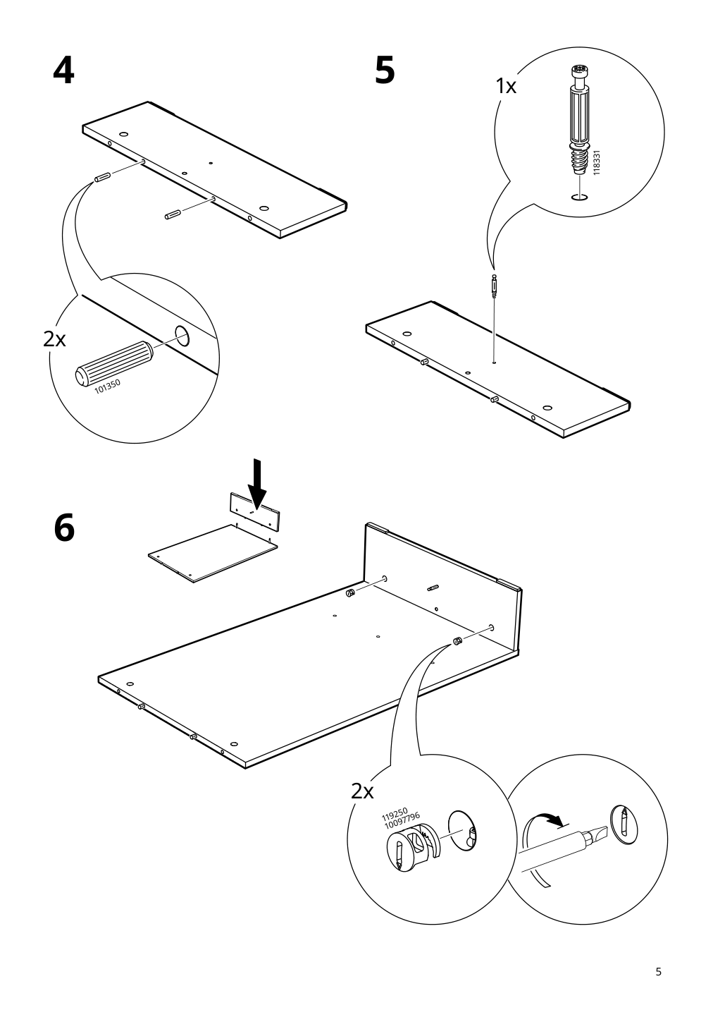 Assembly instructions for IKEA Holmerud coffee table oak effect | Page 5 - IKEA HOLMERUD coffee table 905.407.06