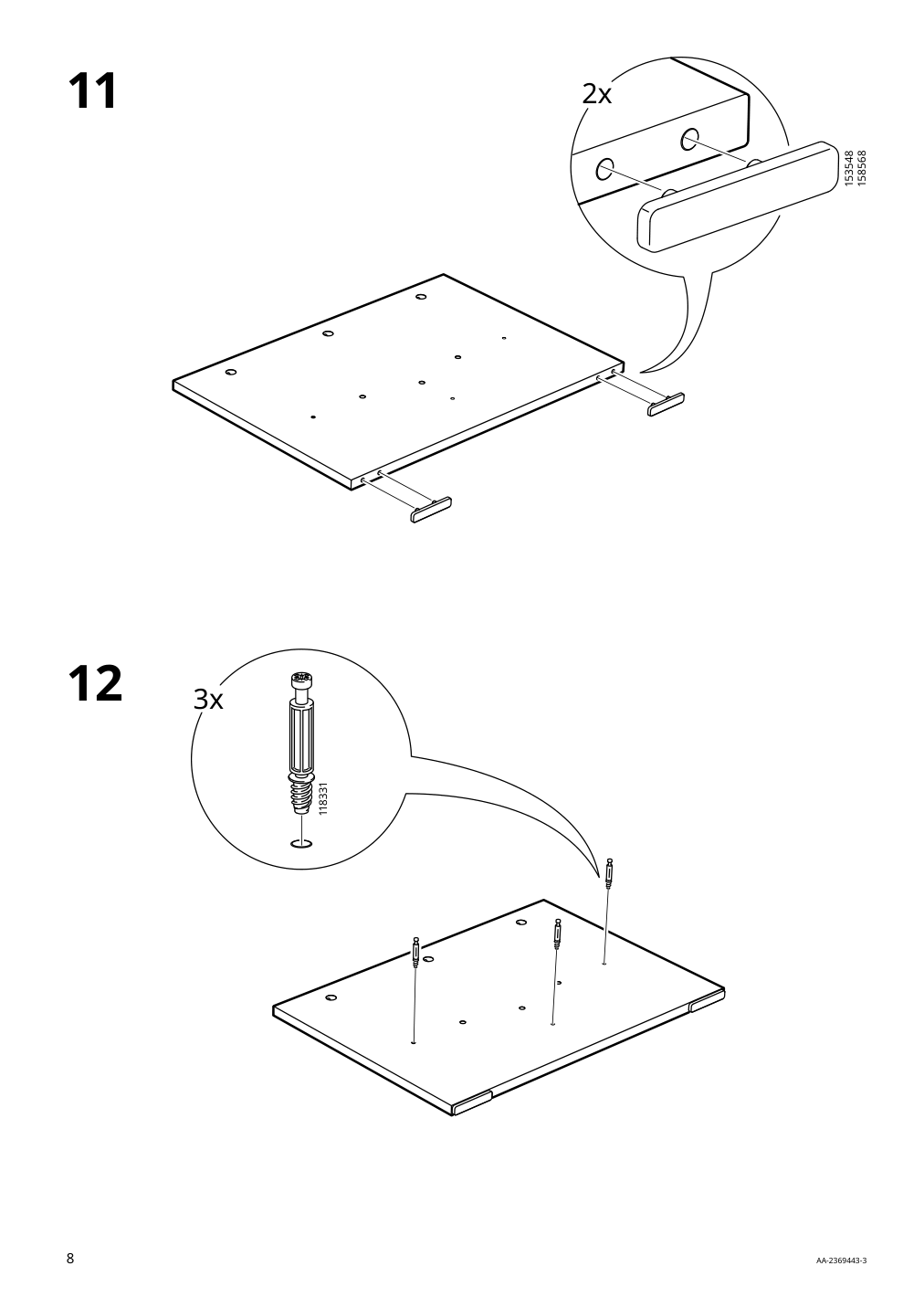 Assembly instructions for IKEA Holmerud coffee table oak effect | Page 8 - IKEA HOLMERUD coffee table 905.407.06