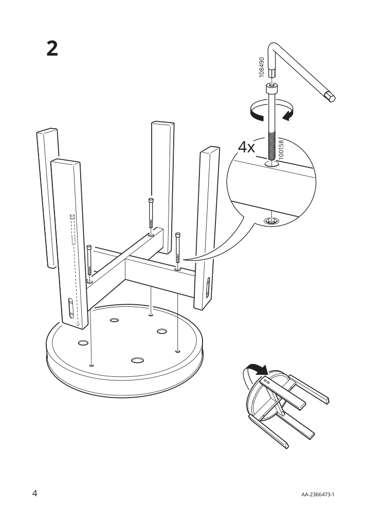 Assembly instructions for IKEA Holmsjoe stool beech jonsbyn black | Page 4 - IKEA HOLMSJÖ stool 205.543.82