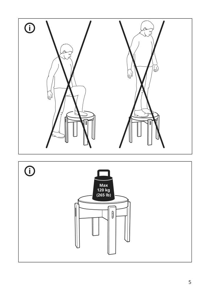 Assembly instructions for IKEA Holmsjoe stool beech jonsbyn black | Page 5 - IKEA HOLMSJÖ stool 205.543.82