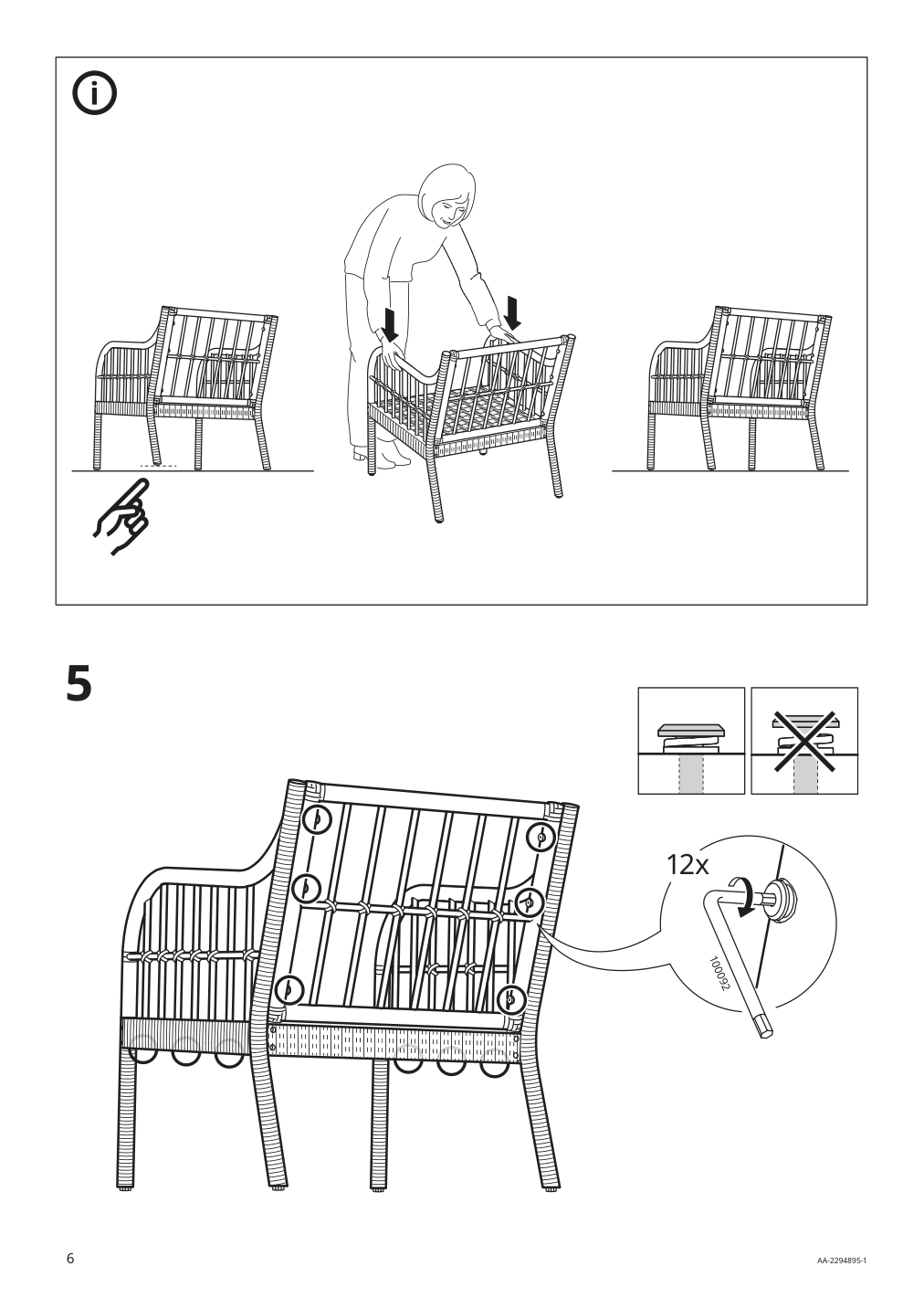 Assembly instructions for IKEA Holmsta armchair handmade beige | Page 6 - IKEA HOLMSTA / FRÖKNABO armchair 194.288.08