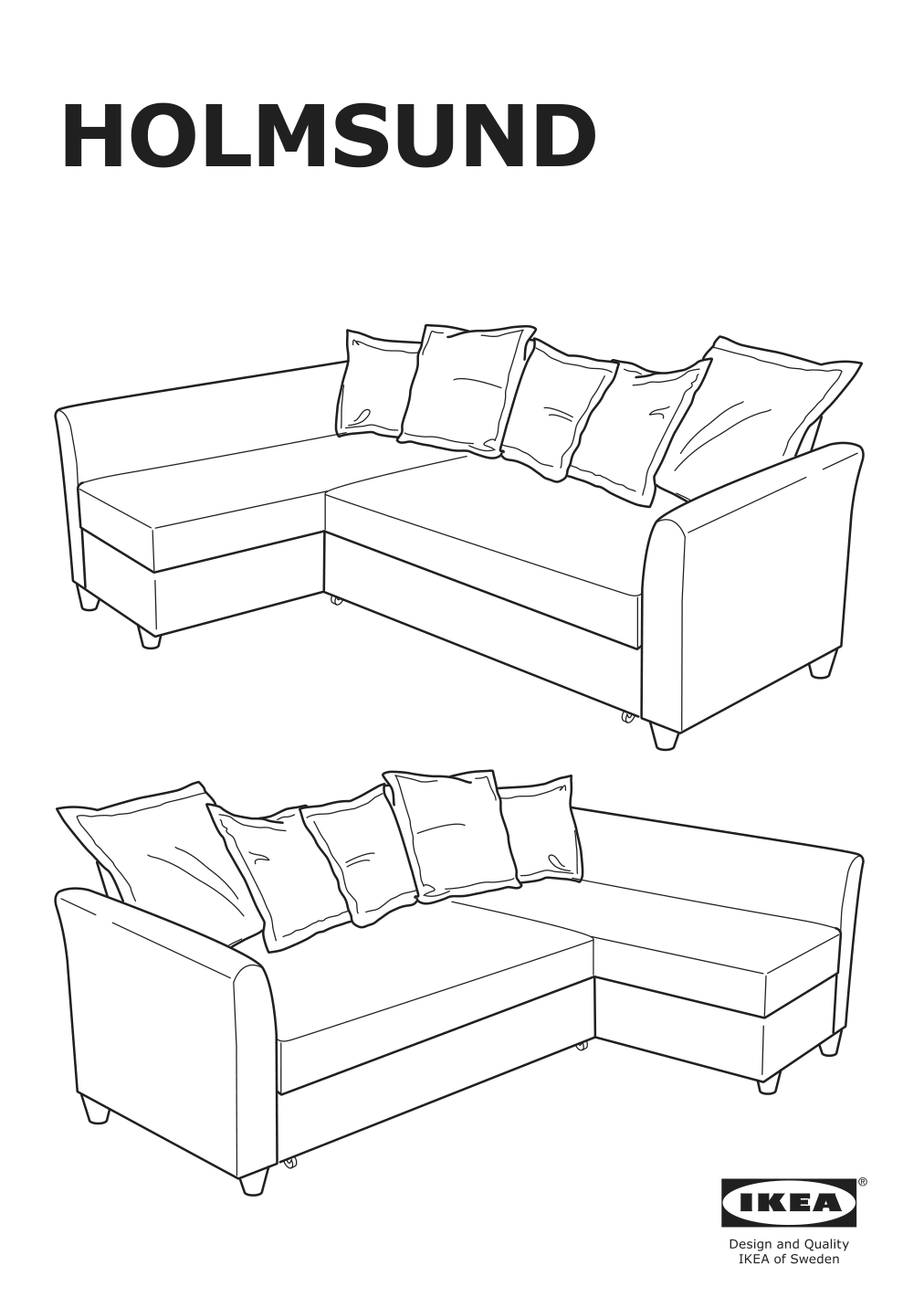 Assembly instructions for IKEA Holmsund chaise for sleeper sectional | Page 1 - IKEA HOLMSUND sleeper sectional, 3-seat 791.507.46