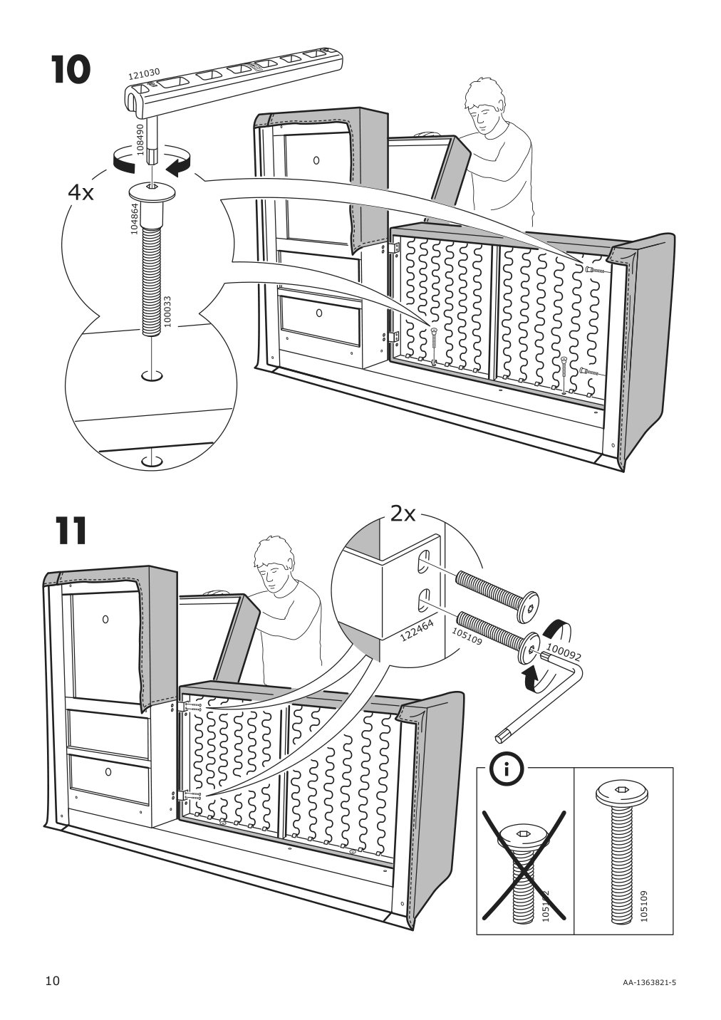 Assembly instructions for IKEA Holmsund chaise for sleeper sectional | Page 10 - IKEA HOLMSUND sleeper sectional, 3-seat 791.507.46