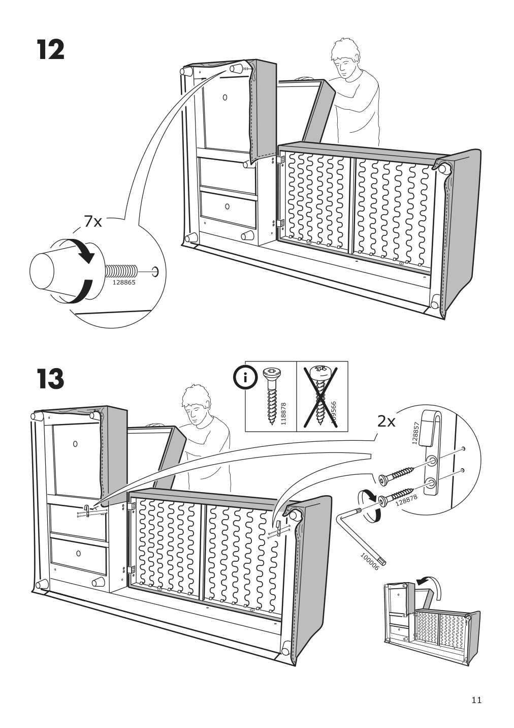 Assembly instructions for IKEA Holmsund chaise for sleeper sectional | Page 11 - IKEA HOLMSUND sleeper sectional, 3-seat 791.507.46