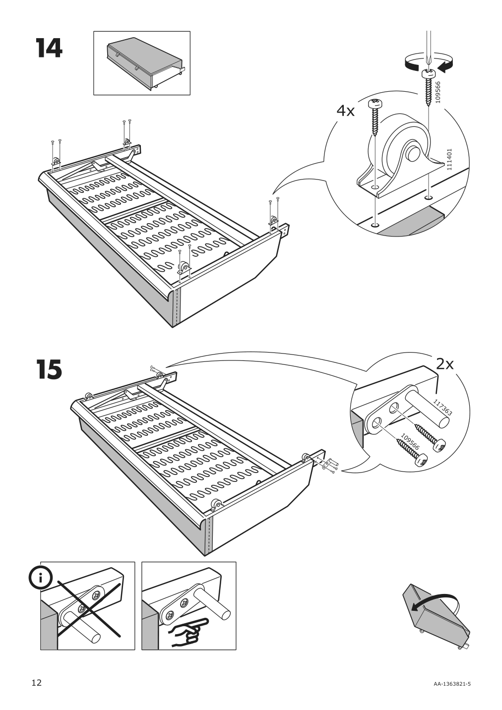 Assembly instructions for IKEA Holmsund chaise for sleeper sectional | Page 12 - IKEA HOLMSUND sleeper sectional, 3-seat 791.507.46