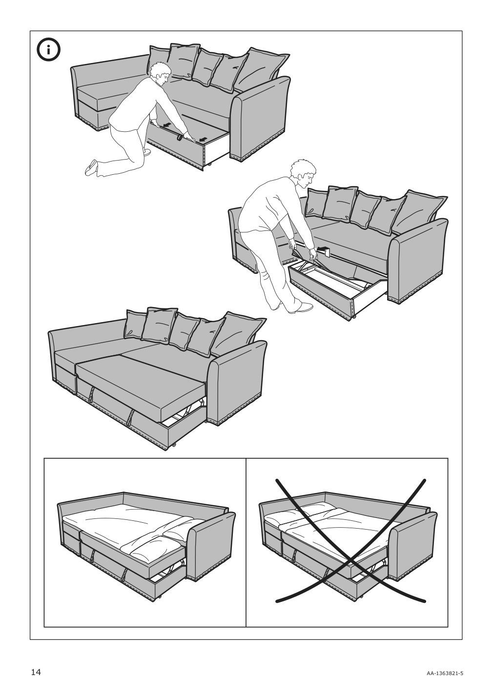 Assembly instructions for IKEA Holmsund chaise for sleeper sectional | Page 14 - IKEA HOLMSUND sleeper sectional, 3-seat 791.507.46