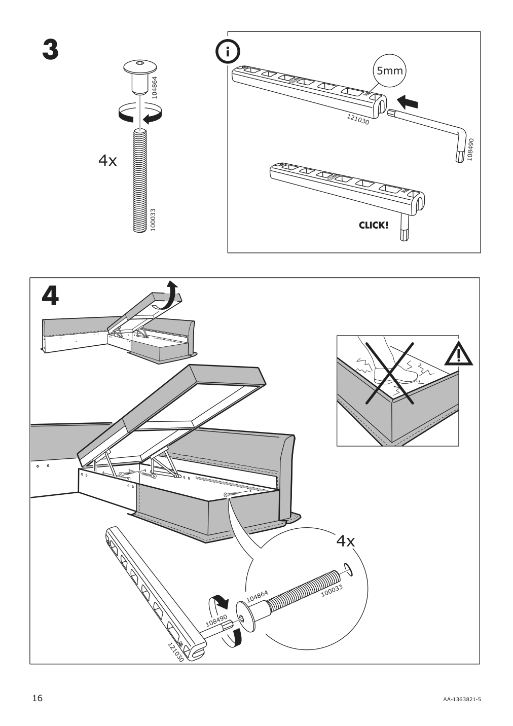 Assembly instructions for IKEA Holmsund chaise for sleeper sectional | Page 16 - IKEA HOLMSUND sleeper sectional, 3-seat 791.507.46