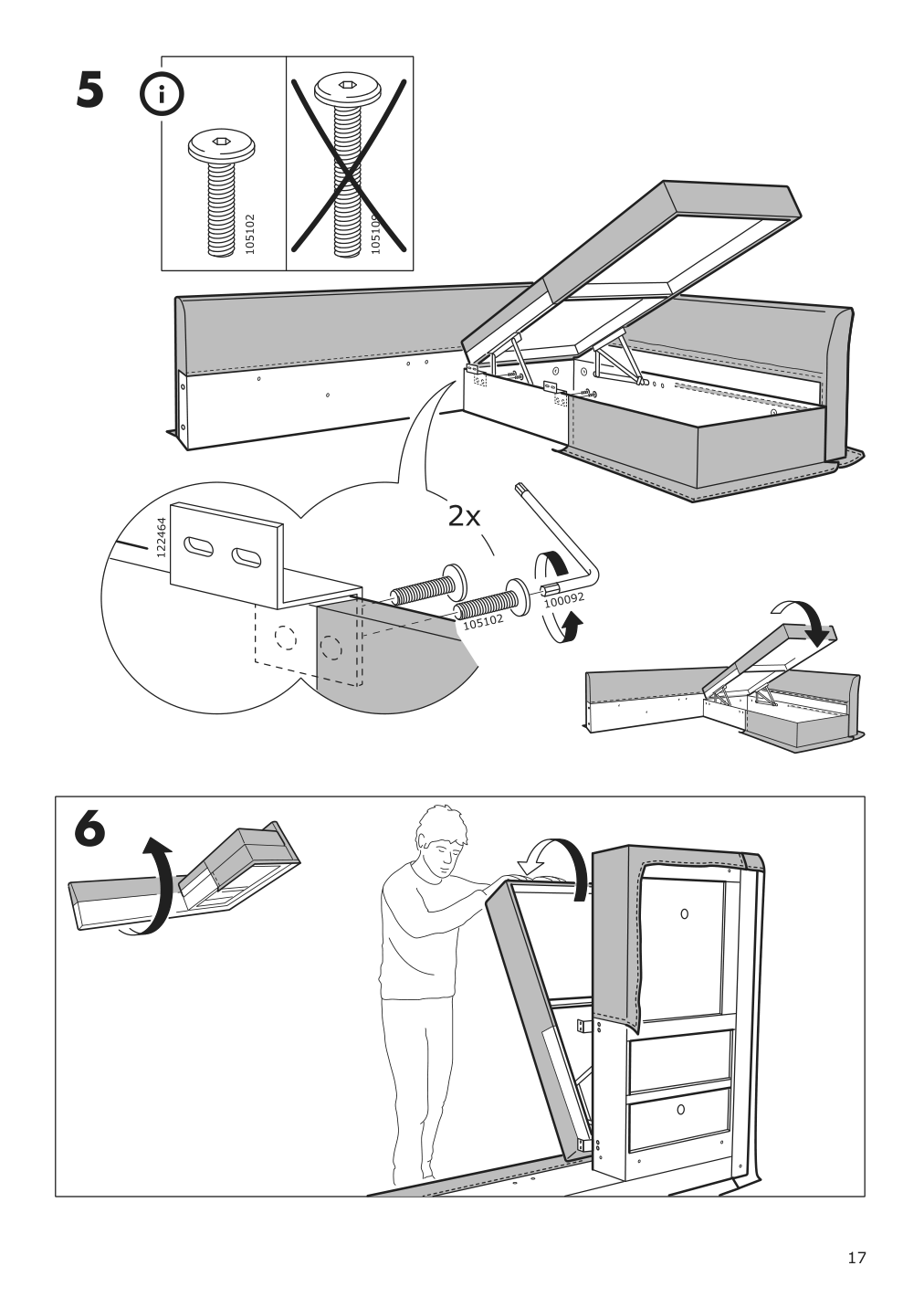 Assembly instructions for IKEA Holmsund chaise for sleeper sectional | Page 17 - IKEA HOLMSUND sleeper sectional, 3-seat 791.507.46