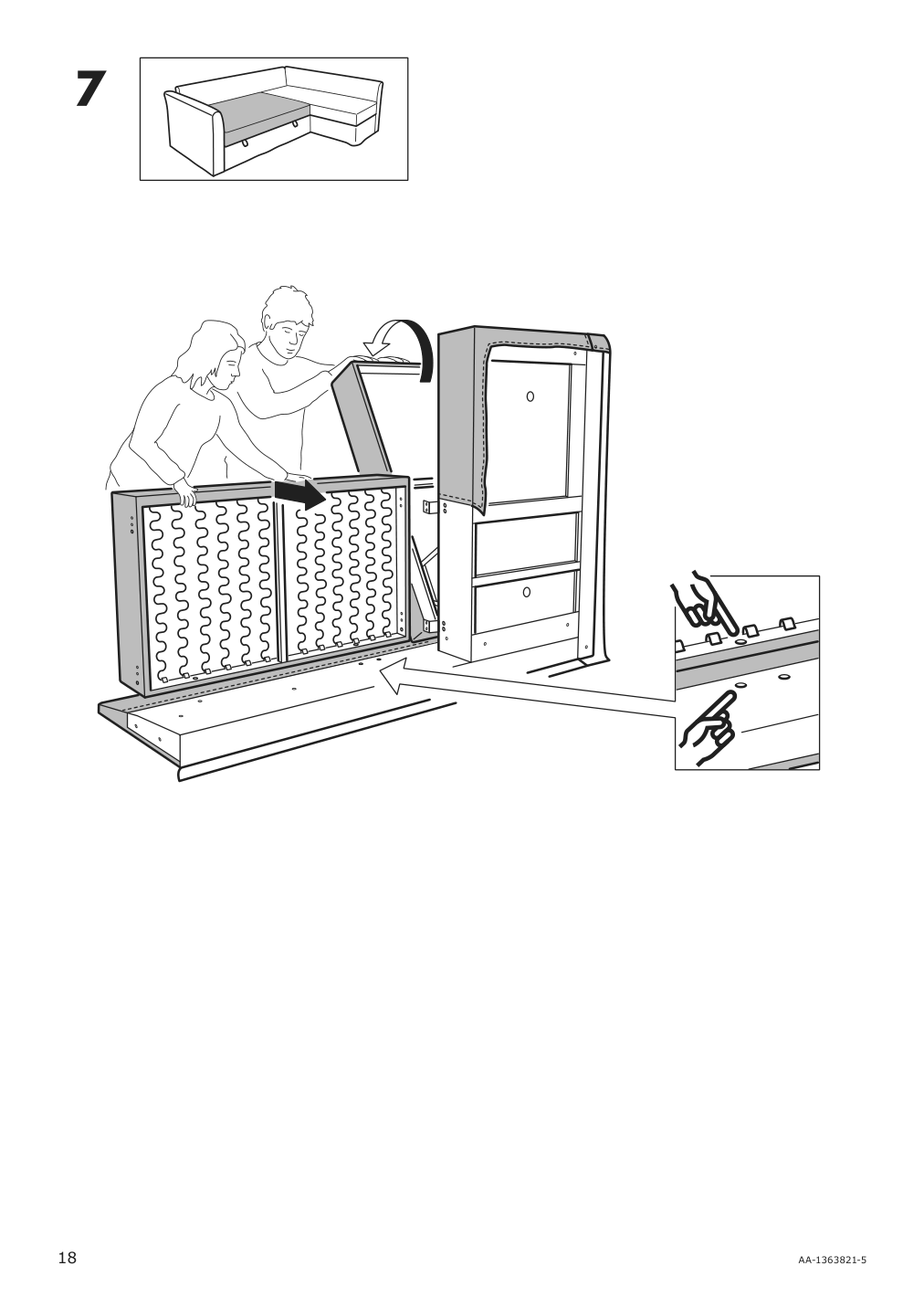 Assembly instructions for IKEA Holmsund chaise for sleeper sectional | Page 18 - IKEA HOLMSUND sleeper sectional, 3-seat 791.507.46