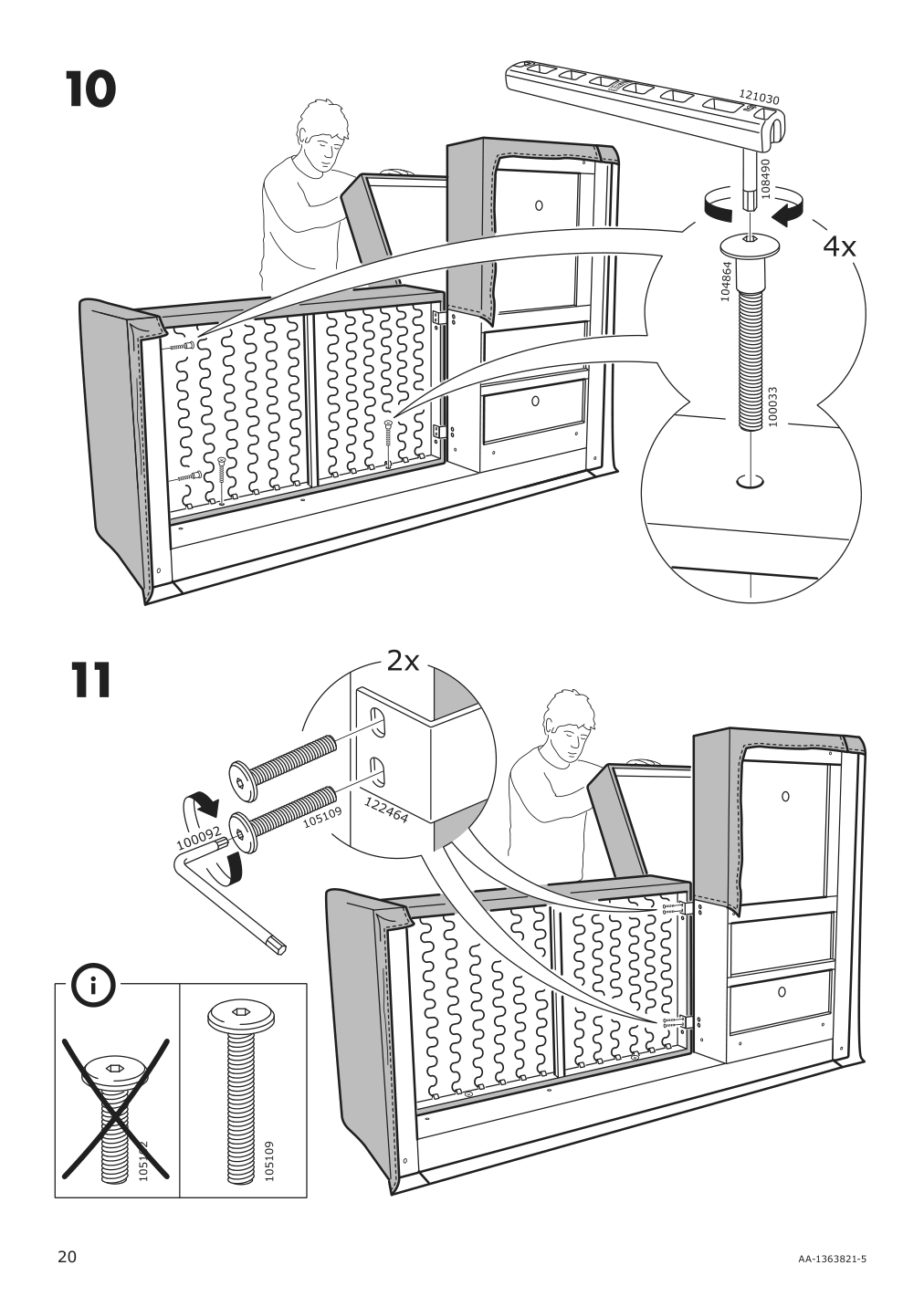 Assembly instructions for IKEA Holmsund chaise for sleeper sectional | Page 20 - IKEA HOLMSUND sleeper sectional, 3-seat 791.507.46