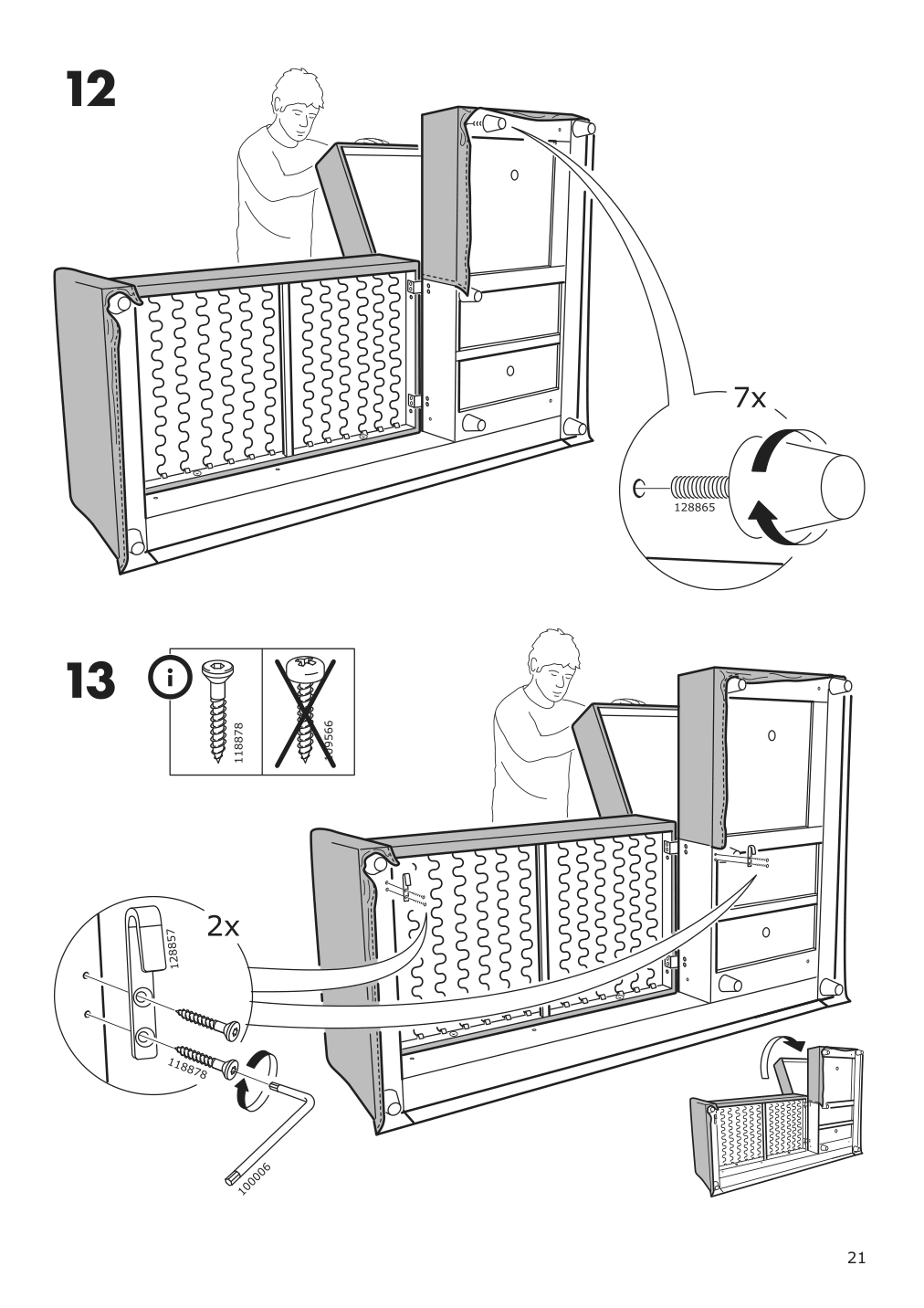 Assembly instructions for IKEA Holmsund chaise for sleeper sectional | Page 21 - IKEA HOLMSUND sleeper sectional, 3-seat 791.507.46