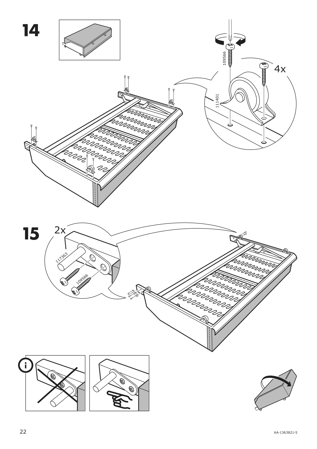 Assembly instructions for IKEA Holmsund chaise for sleeper sectional | Page 22 - IKEA HOLMSUND sleeper sectional, 3-seat 791.507.46