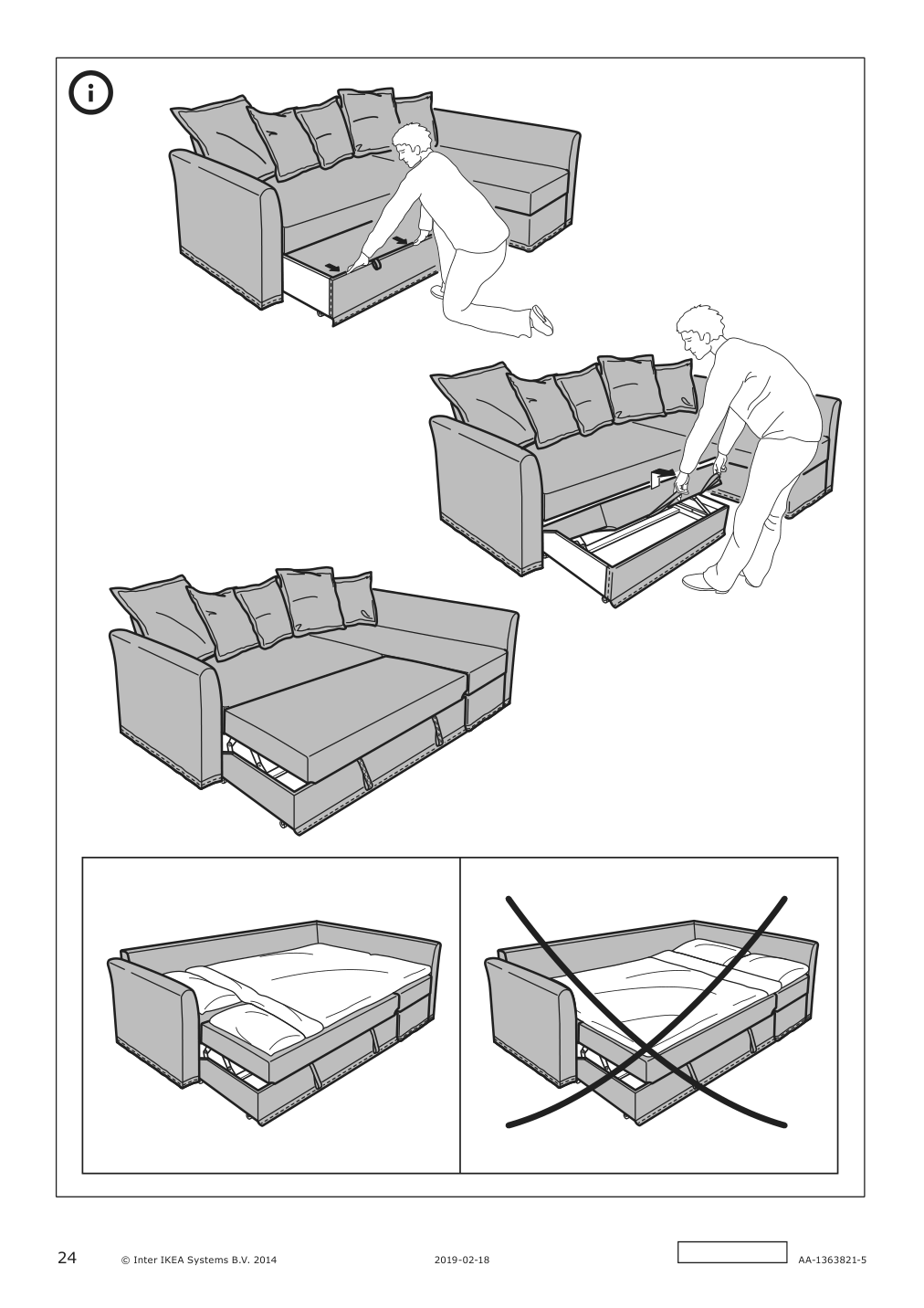 Assembly instructions for IKEA Holmsund chaise for sleeper sectional | Page 24 - IKEA HOLMSUND sleeper sectional, 3-seat 791.507.46