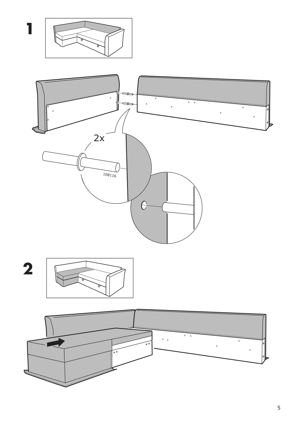 Assembly instructions for IKEA Holmsund chaise for sleeper sectional | Page 5 - IKEA HOLMSUND sleeper sectional, 3-seat 791.507.46