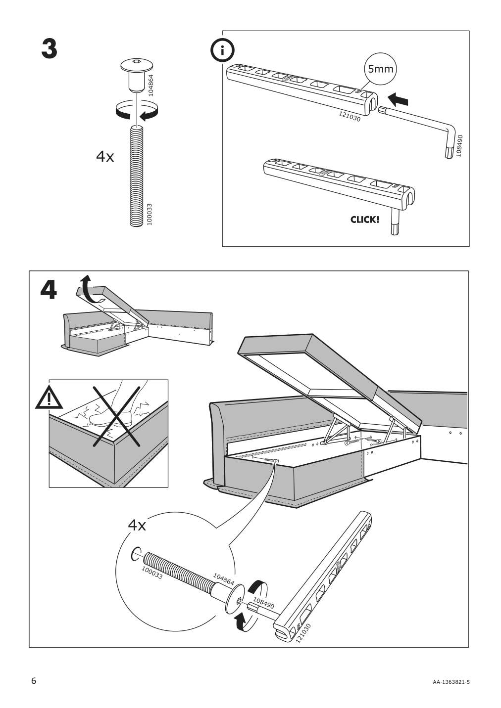 Assembly instructions for IKEA Holmsund chaise for sleeper sectional | Page 6 - IKEA HOLMSUND sleeper sectional, 3-seat 791.507.46