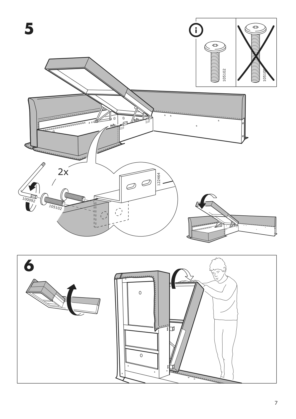 Assembly instructions for IKEA Holmsund chaise for sleeper sectional | Page 7 - IKEA HOLMSUND sleeper sectional, 3-seat 791.507.46