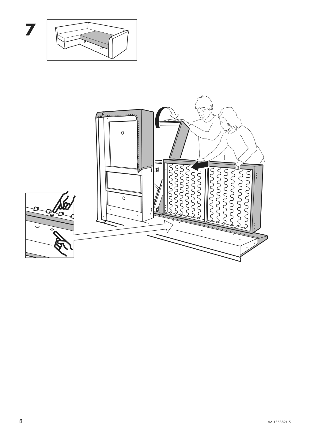 Assembly instructions for IKEA Holmsund chaise for sleeper sectional | Page 8 - IKEA HOLMSUND sleeper sectional, 3-seat 791.507.46