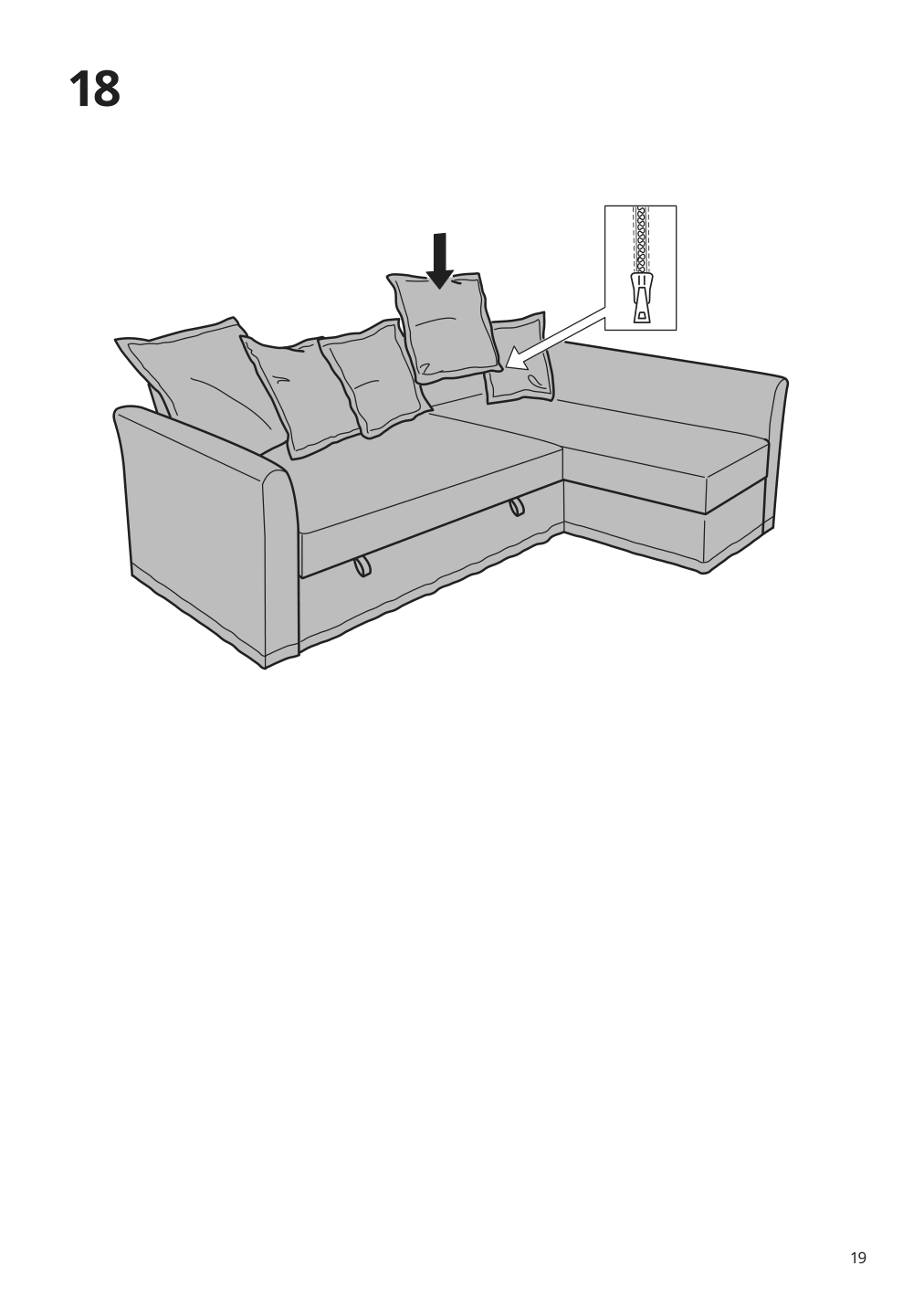 Assembly instructions for IKEA Holmsund cover for sleeper sectional 3 seat nordvalla medium gray | Page 19 - IKEA HOLMSUND sleeper sectional, 3-seat 791.507.46