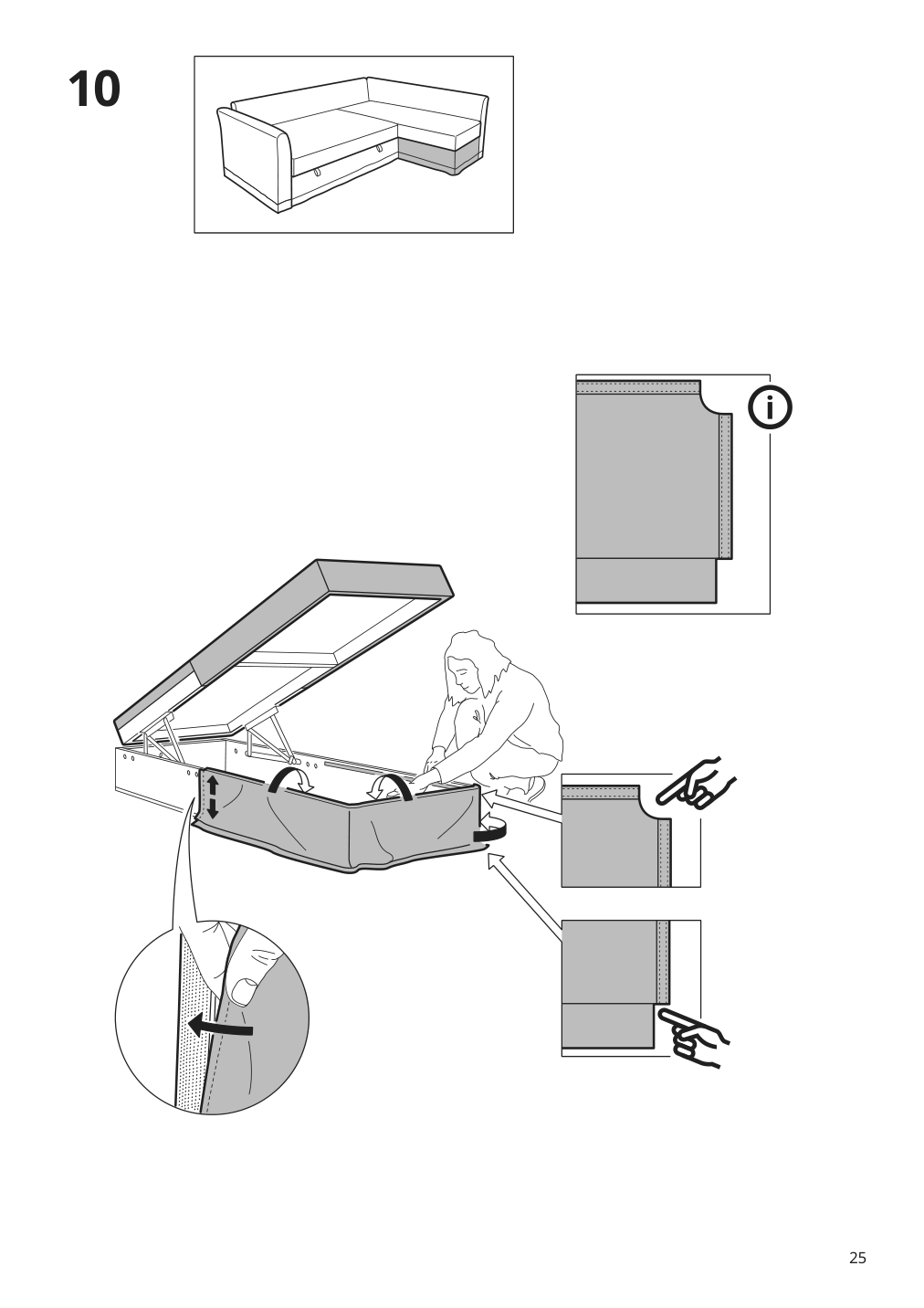 Assembly instructions for IKEA Holmsund cover for sleeper sectional 3 seat nordvalla medium gray | Page 25 - IKEA HOLMSUND sleeper sectional, 3-seat 791.507.46