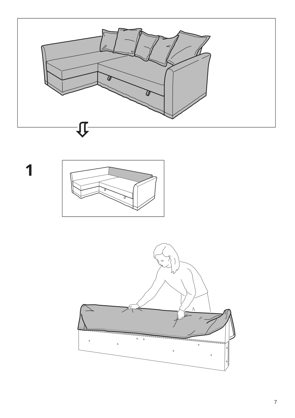 Assembly instructions for IKEA Holmsund cover for sleeper sectional 3 seat nordvalla medium gray | Page 7 - IKEA HOLMSUND sleeper sectional, 3-seat 791.507.46