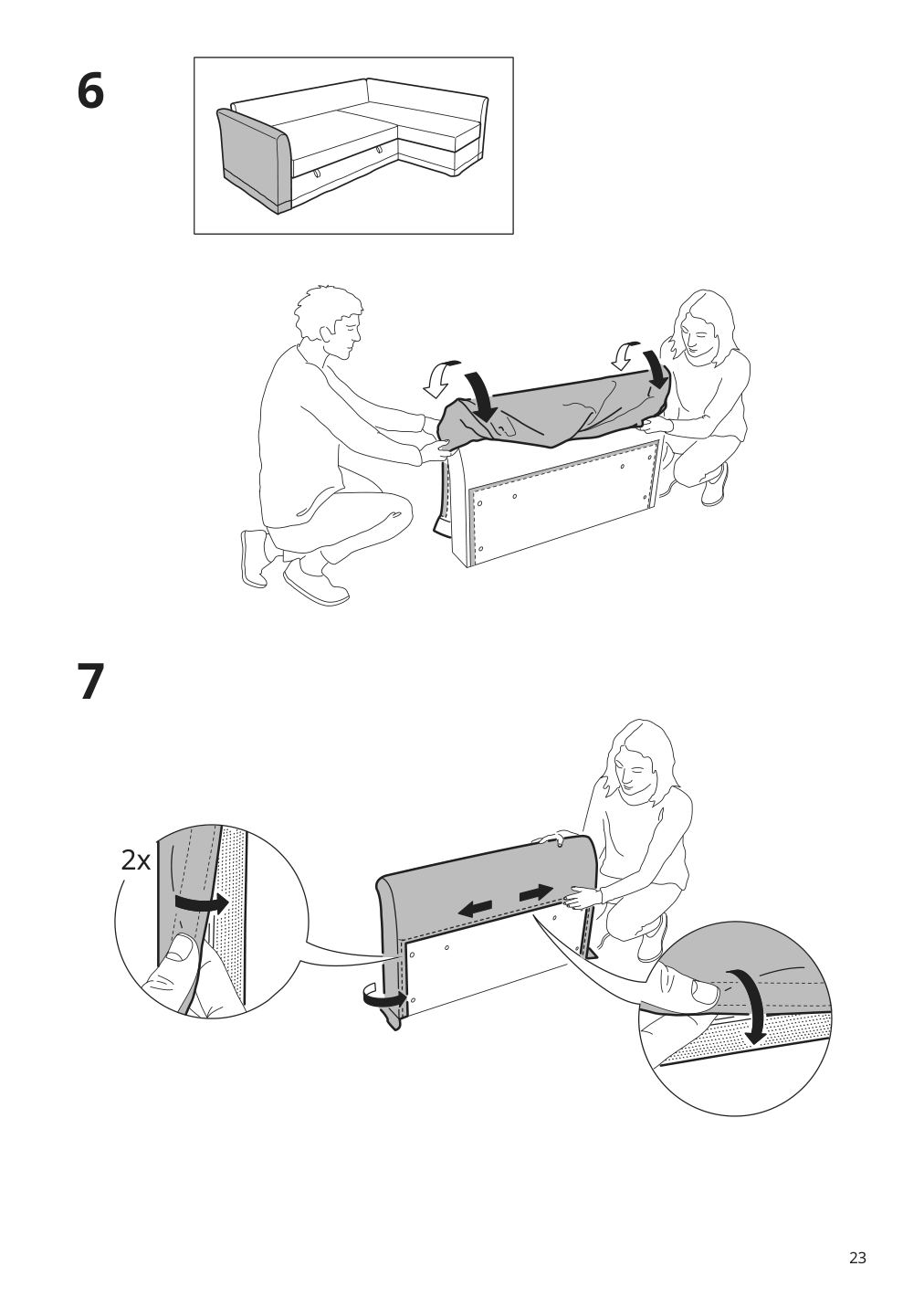 Assembly instructions for IKEA Holmsund cover for sleeper sectional 3 seat orrsta light white gray | Page 23 - IKEA HOLMSUND sleeper sectional, 3-seat 292.282.10