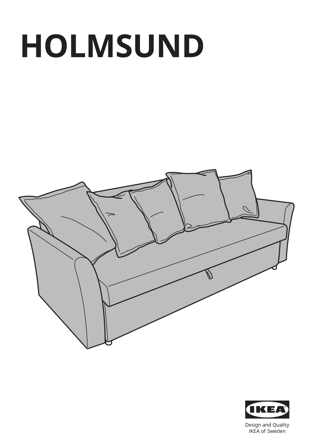 Assembly instructions for IKEA Holmsund cover for sleeper sofa nordvalla medium gray | Page 1 - IKEA HOLMSUND sleeper sofa 792.407.71