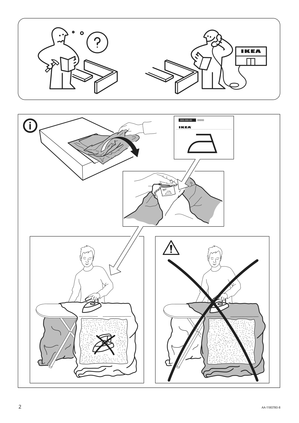 Assembly instructions for IKEA Holmsund cover for sleeper sofa nordvalla medium gray | Page 2 - IKEA HOLMSUND cover for sleeper sofa 103.213.69