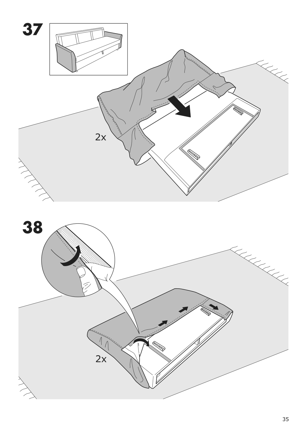 Assembly instructions for IKEA Holmsund sleeper sofa frame | Page 35 - IKEA HOLMSUND sleeper sofa 792.407.71