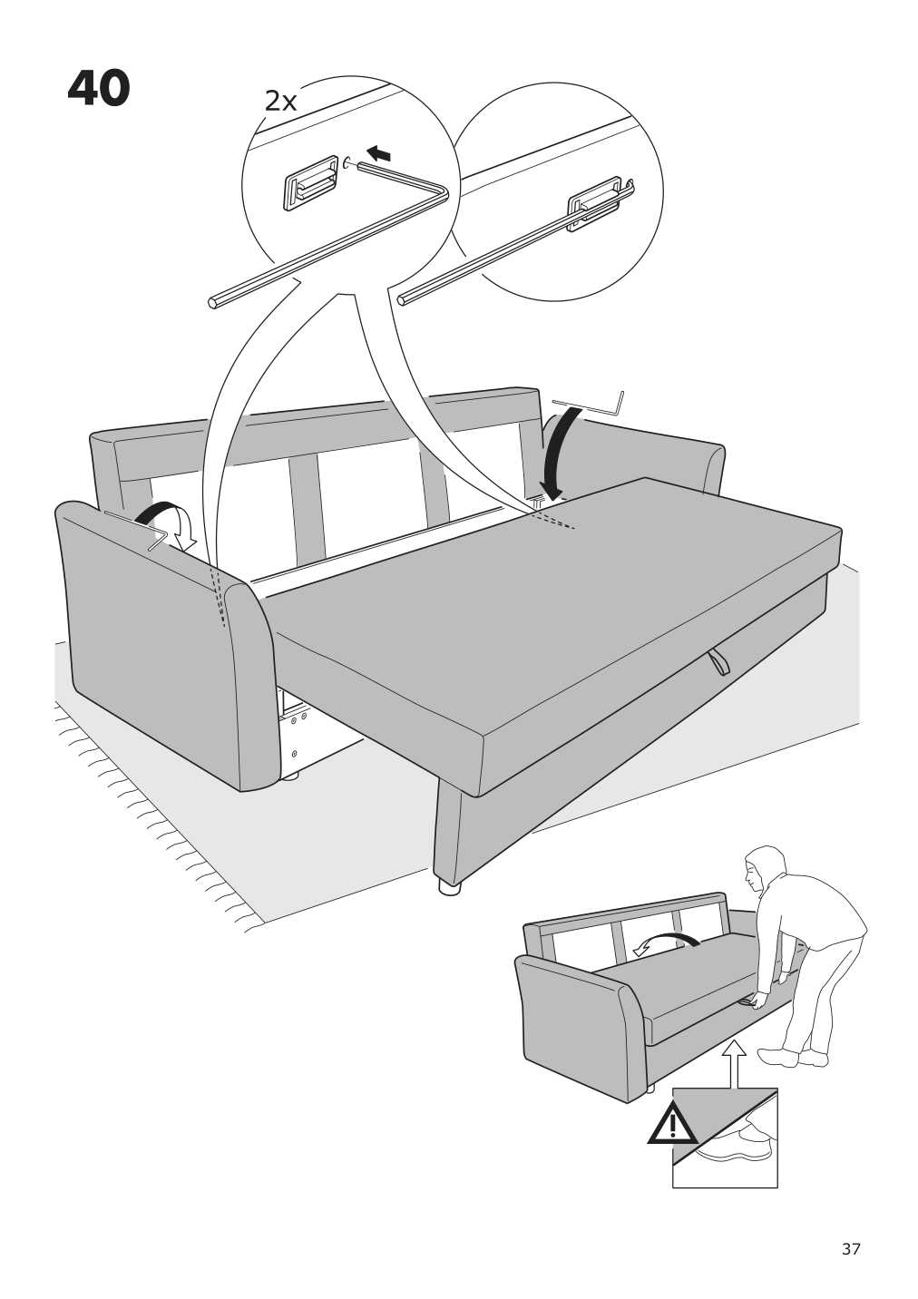 Assembly instructions for IKEA Holmsund sleeper sofa frame | Page 37 - IKEA HOLMSUND sleeper sofa 892.407.61