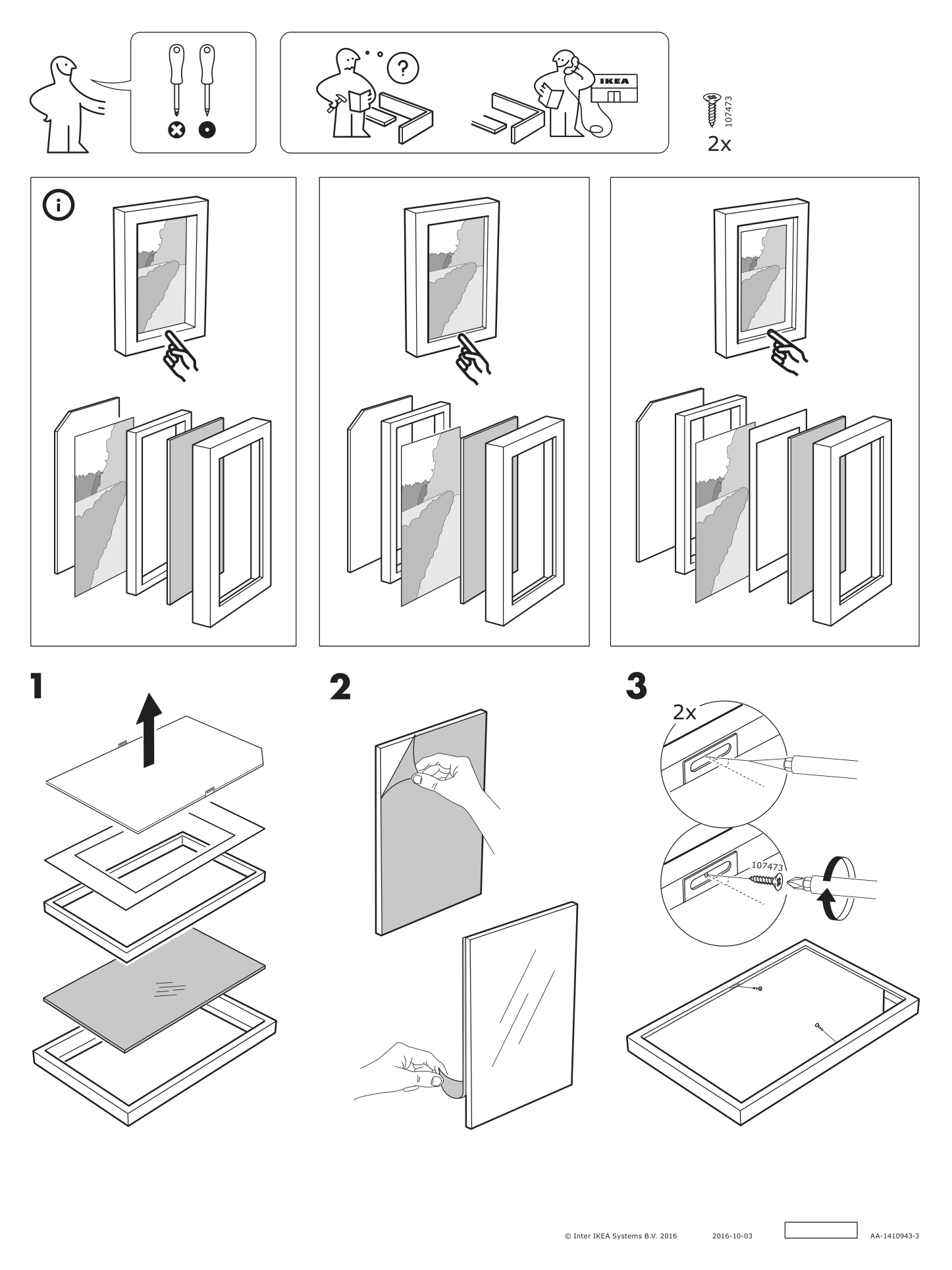 Assembly instructions for IKEA Hovsta frame birch effect | Page 1 - IKEA HOVSTA frame 603.657.61