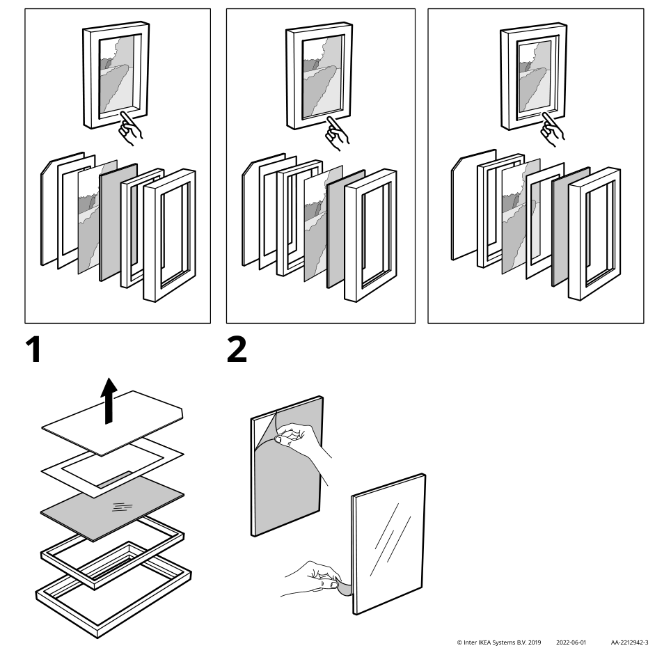 Assembly instructions for IKEA Hovsta frame birch effect | Page 1 - IKEA HOVSTA frame 403.657.62