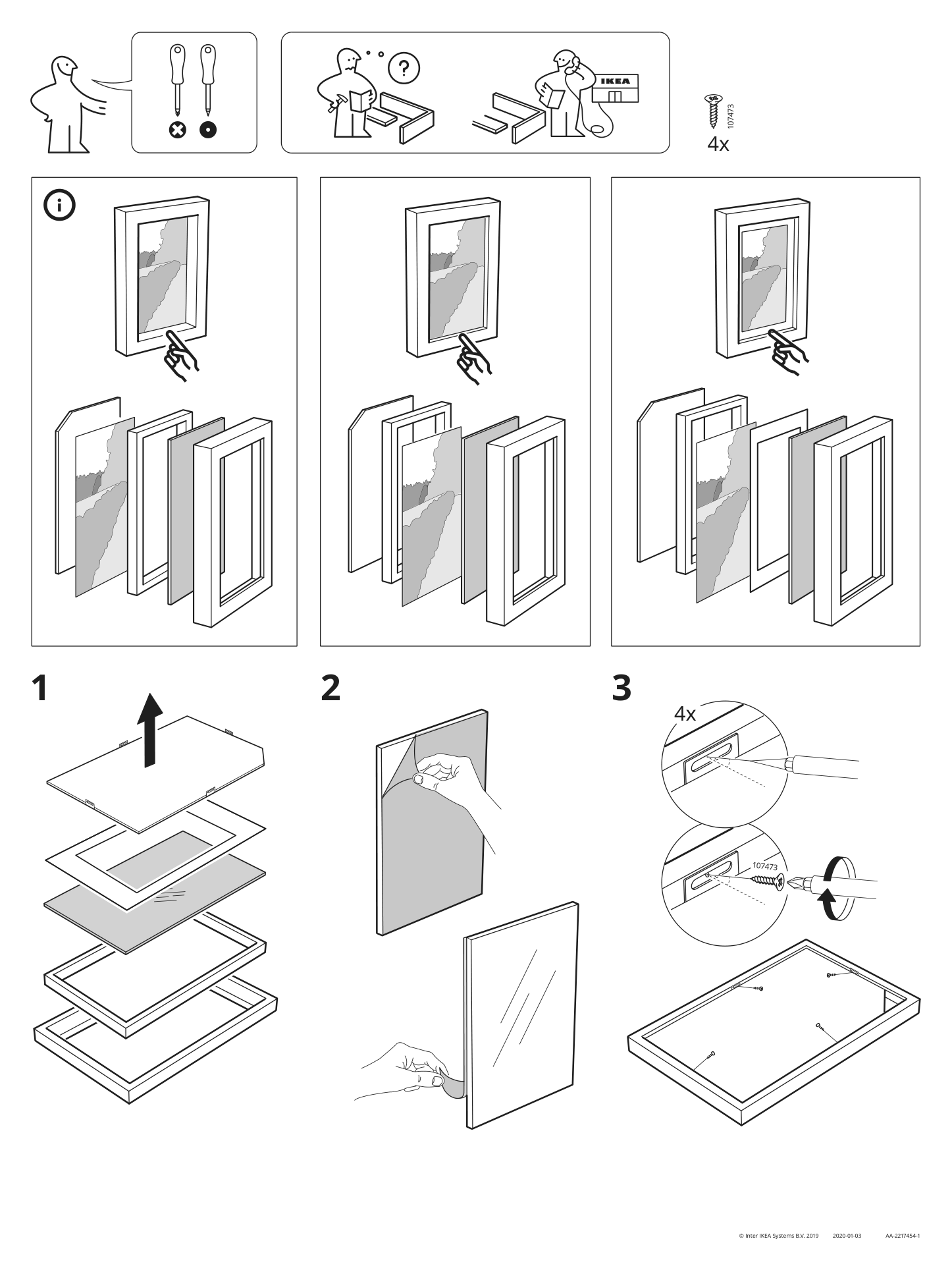 Assembly instructions for IKEA Hovsta frame dark brown | Page 1 - IKEA HOVSTA frame 703.963.28