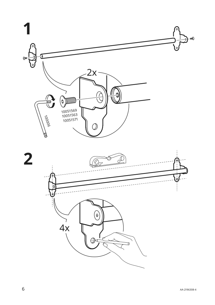 Assembly instructions for IKEA Hultarp rail black | Page 6 - IKEA HULTARP rail 004.487.69