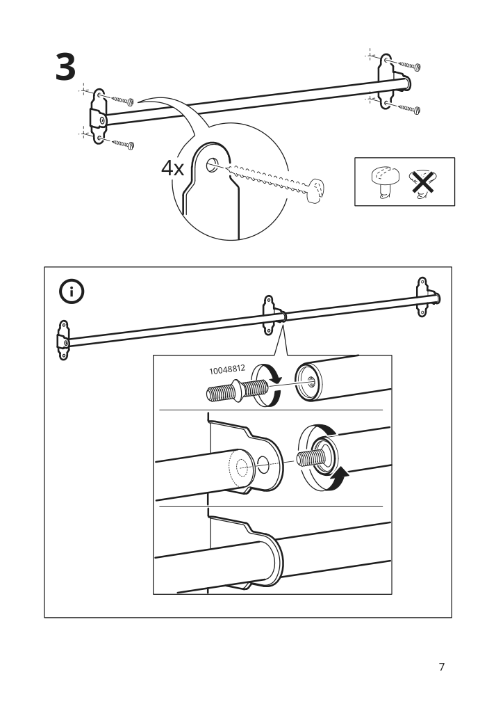 Assembly instructions for IKEA Hultarp rail black | Page 7 - IKEA HULTARP rail 204.487.73