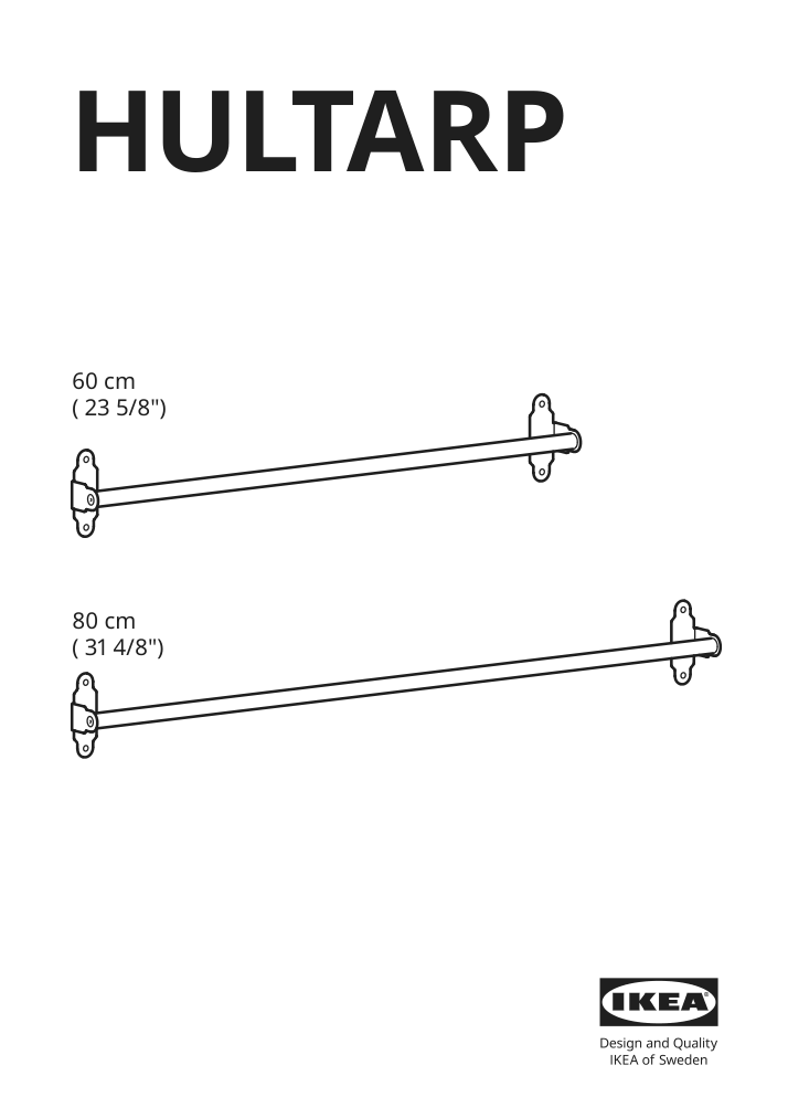 Assembly instructions for IKEA Hultarp rail nickel plated | Page 1 - IKEA HULTARP rail 404.628.24