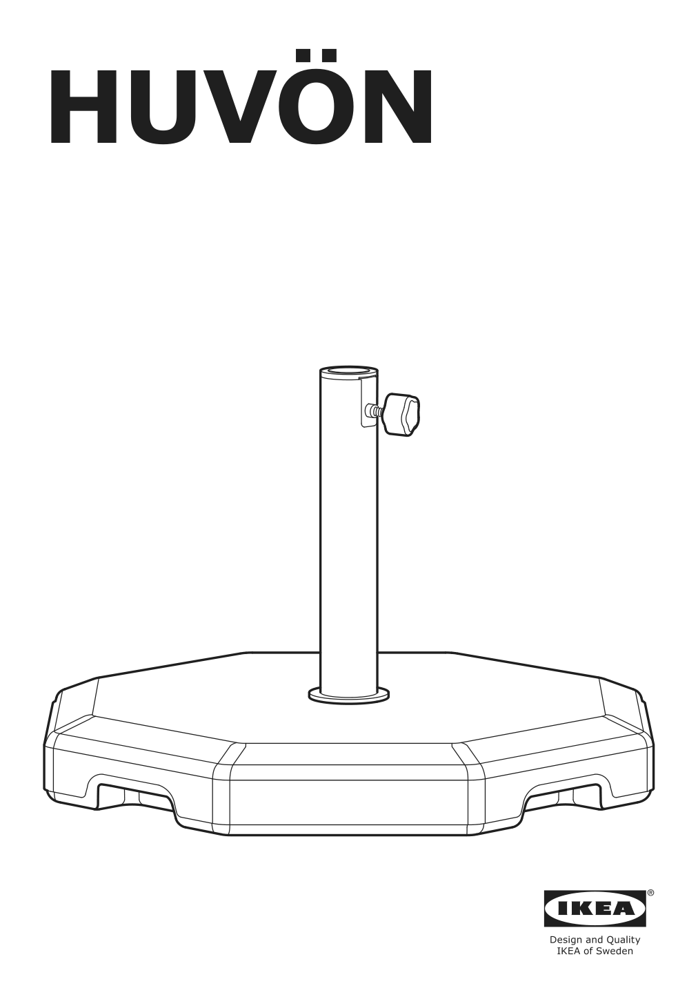 Assembly instructions for IKEA Huvoen umbrella base gray | Page 1 - IKEA BETSÖ / VÅRHOLMEN umbrella with base 393.205.62