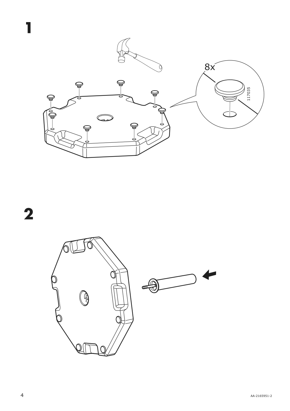 Assembly instructions for IKEA Huvoen umbrella base gray | Page 4 - IKEA KUGGÖ / LINDÖJA umbrella with base 694.135.88