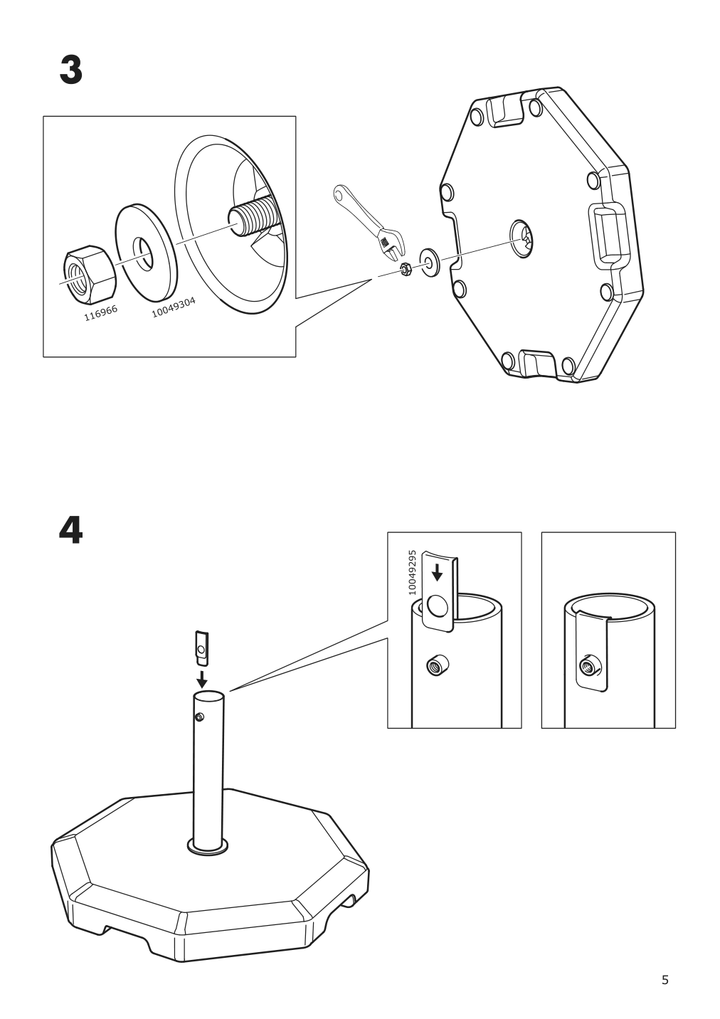 Assembly instructions for IKEA Huvoen umbrella base gray | Page 5 - IKEA HUVÖN umbrella base 504.571.05