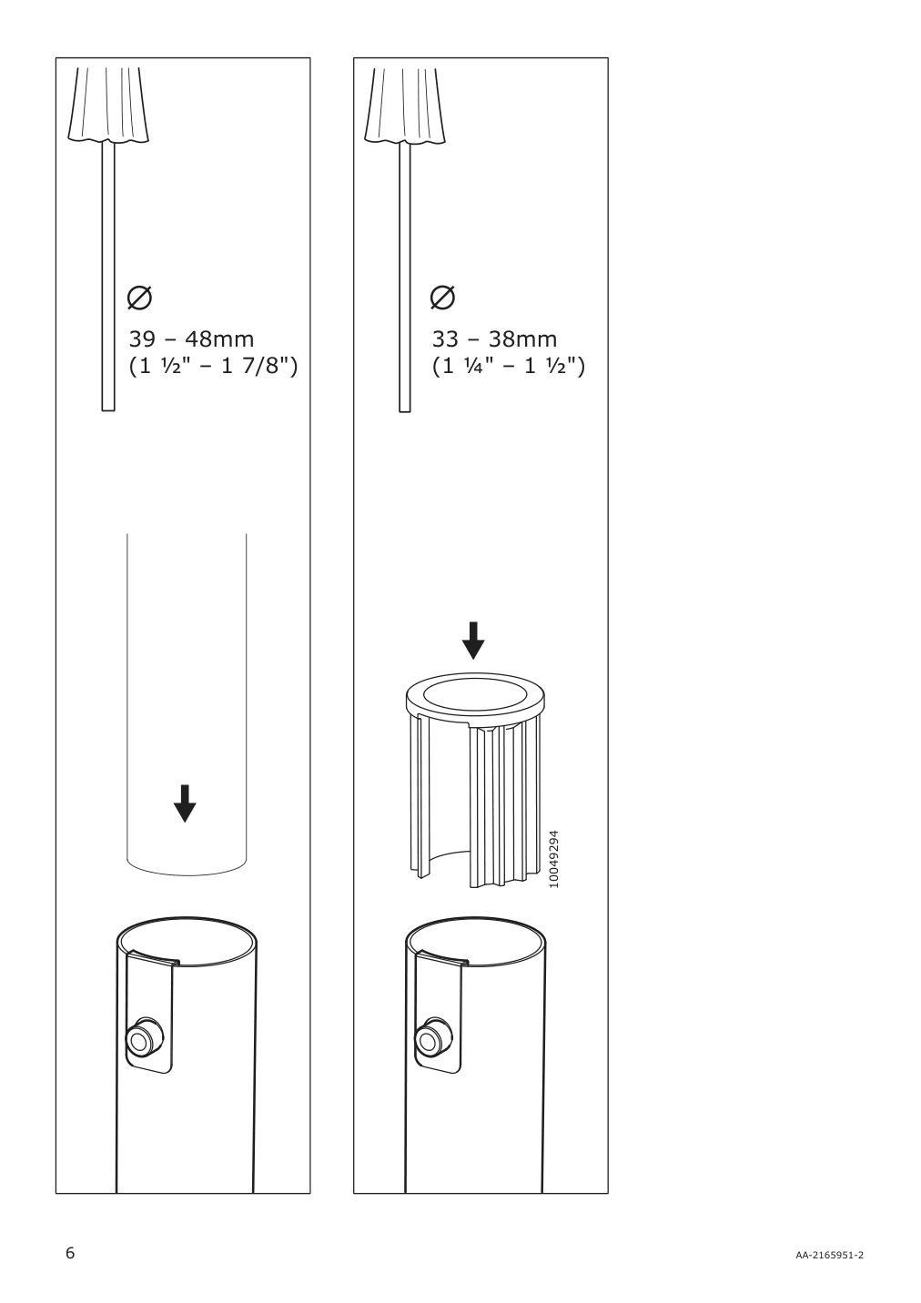 Assembly instructions for IKEA Huvoen umbrella base gray | Page 6 - IKEA BETSÖ / VÅRHOLMEN umbrella with base 393.205.62