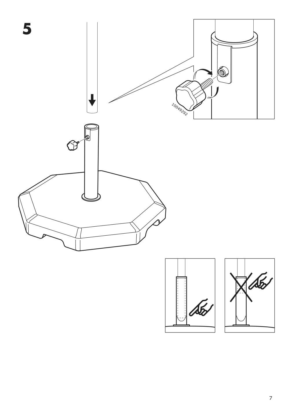 Assembly instructions for IKEA Huvoen umbrella base gray | Page 7 - IKEA HUVÖN umbrella base 504.571.05