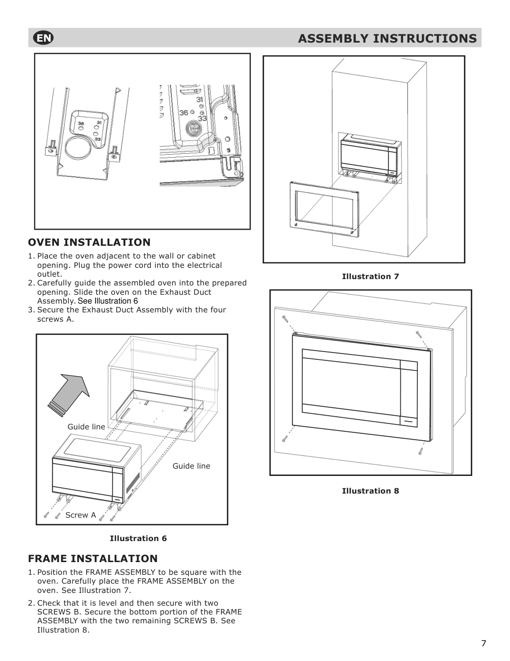 Assembly instructions for IKEA Huvudsaklig microwave trim kit black stainless steel | Page 7 - IKEA HUVUDSAKLIG built-in microwave 293.872.04