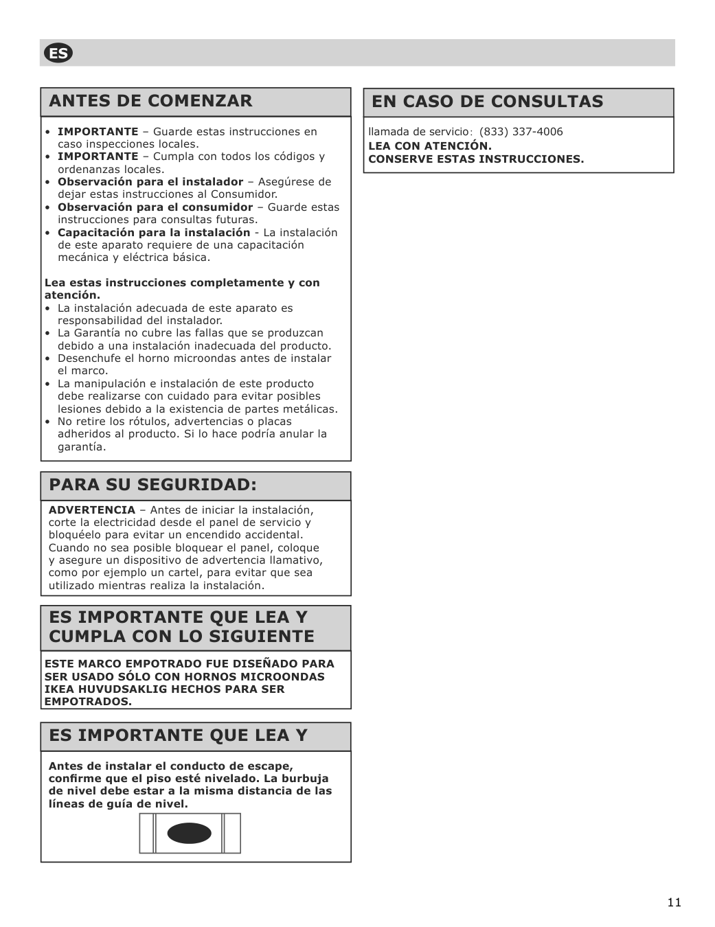 Assembly instructions for IKEA Huvudsaklig microwave trim kit stainless steel | Page 11 - IKEA HUVUDSAKLIG built-in microwave 293.872.23