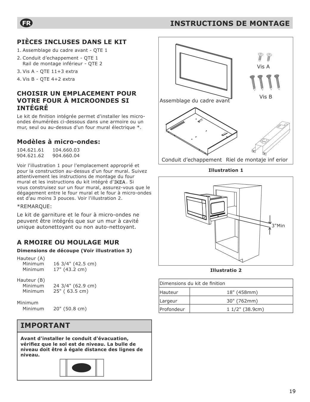 Assembly instructions for IKEA Huvudsaklig microwave trim kit stainless steel | Page 19 - IKEA HUVUDSAKLIG built-in microwave 293.872.23