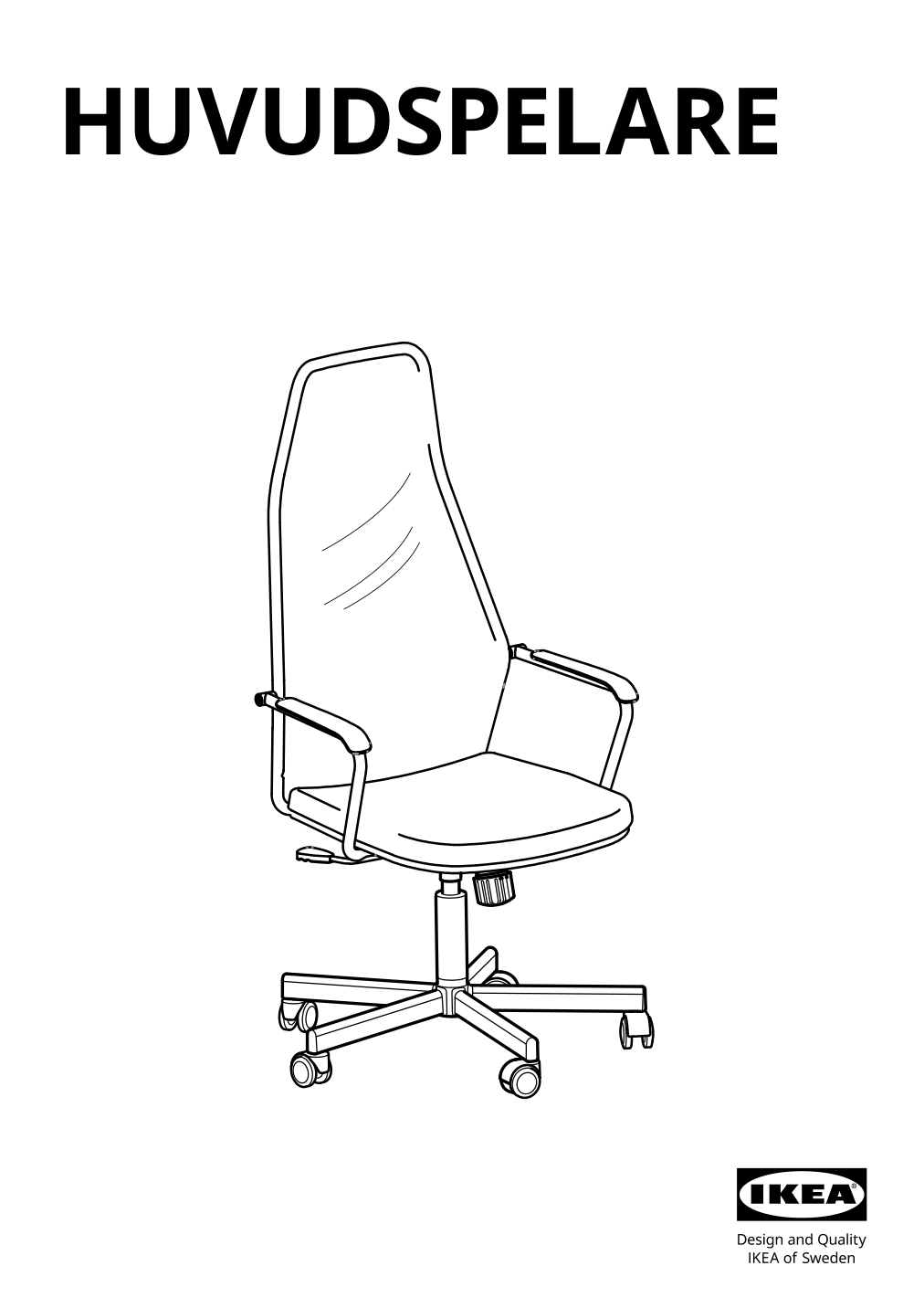 Assembly instructions for IKEA Huvudspelare gaming chair black | Page 1 - IKEA HUVUDSPELARE gaming desk and chair 894.909.48