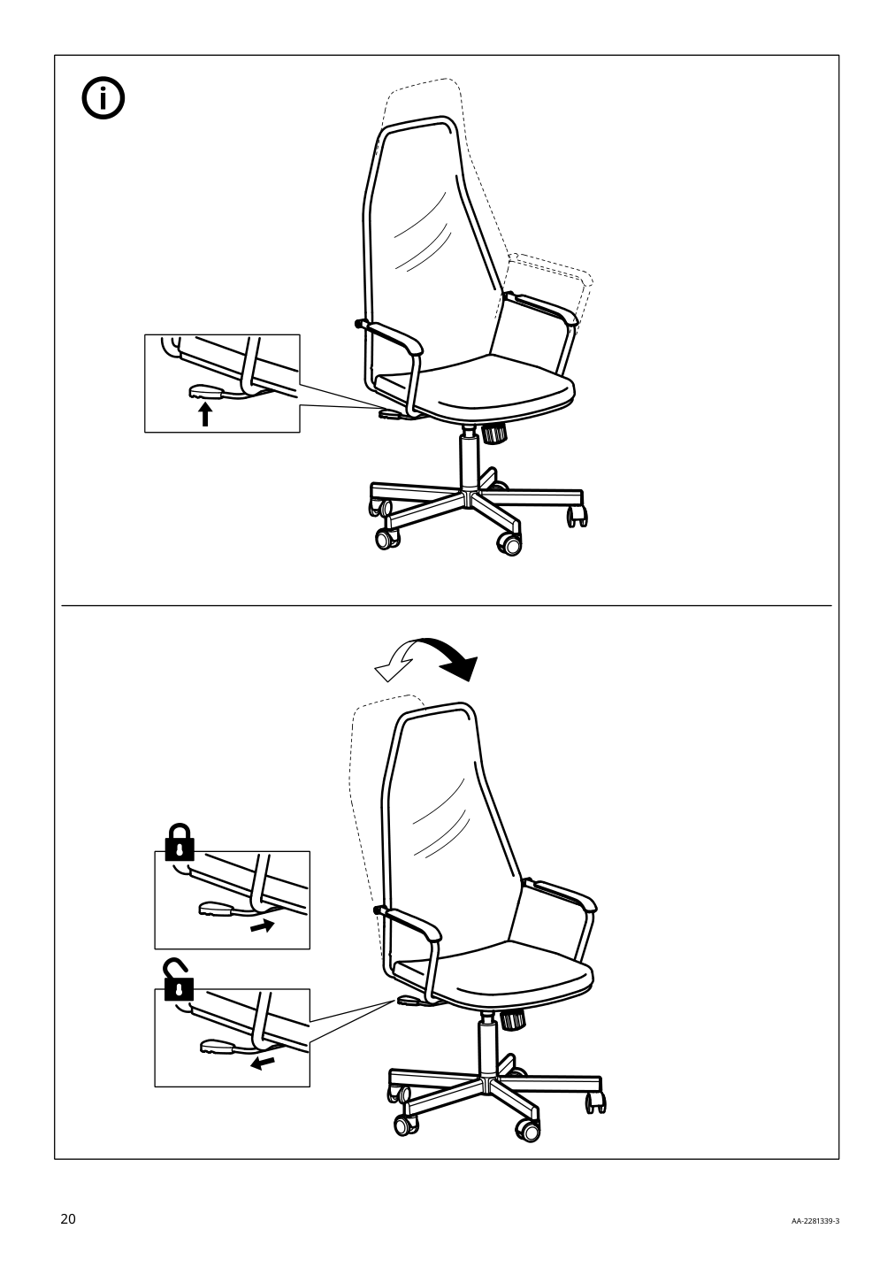 Assembly instructions for IKEA Huvudspelare gaming chair black | Page 20 - IKEA HUVUDSPELARE gaming chair 905.076.03