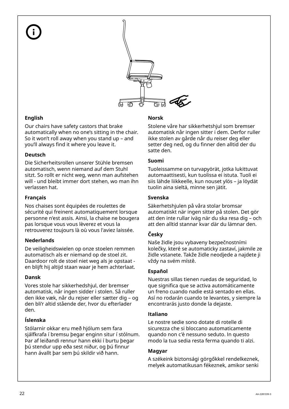 Assembly instructions for IKEA Huvudspelare gaming chair black | Page 22 - IKEA HUVUDSPELARE gaming desk and chair 894.909.48