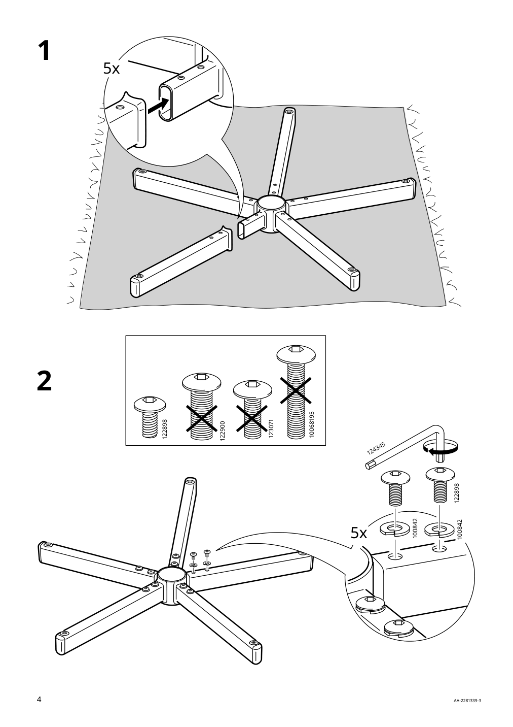 Assembly instructions for IKEA Huvudspelare gaming chair black | Page 4 - IKEA HUVUDSPELARE gaming chair 905.076.03