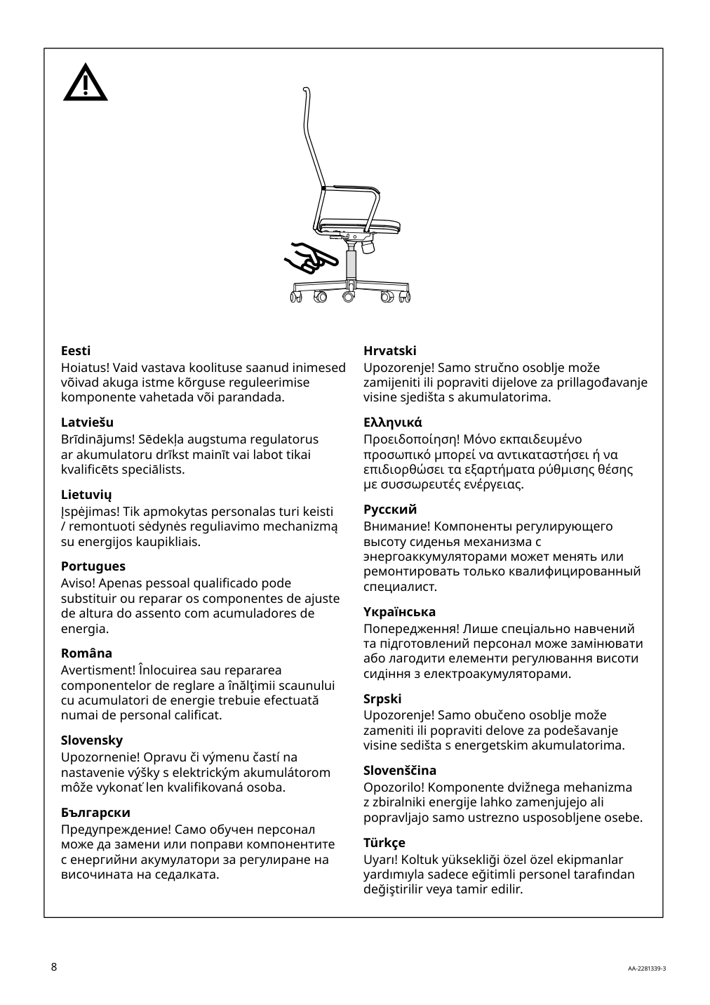 Assembly instructions for IKEA Huvudspelare gaming chair black | Page 8 - IKEA HUVUDSPELARE gaming chair 905.076.03