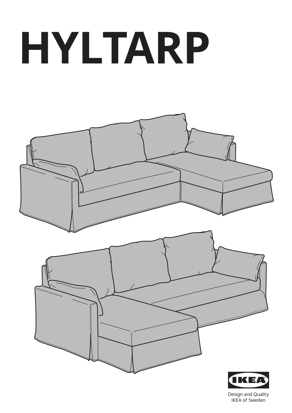 Assembly instructions for IKEA Hyltarp frame 3 seat sofa w chaise | Page 1 - IKEA HYLTARP sofa w chaise, right 095.149.86